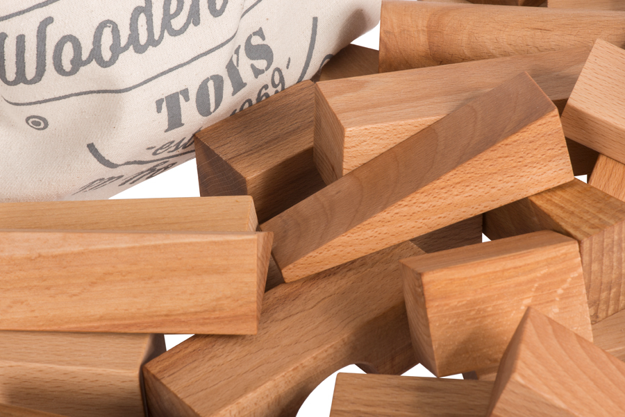 Wooden Story - XL Natural Blocks in Sack - 50 piece