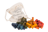 Wooden Story - Rainbow Blocks in Sack - 100 piece