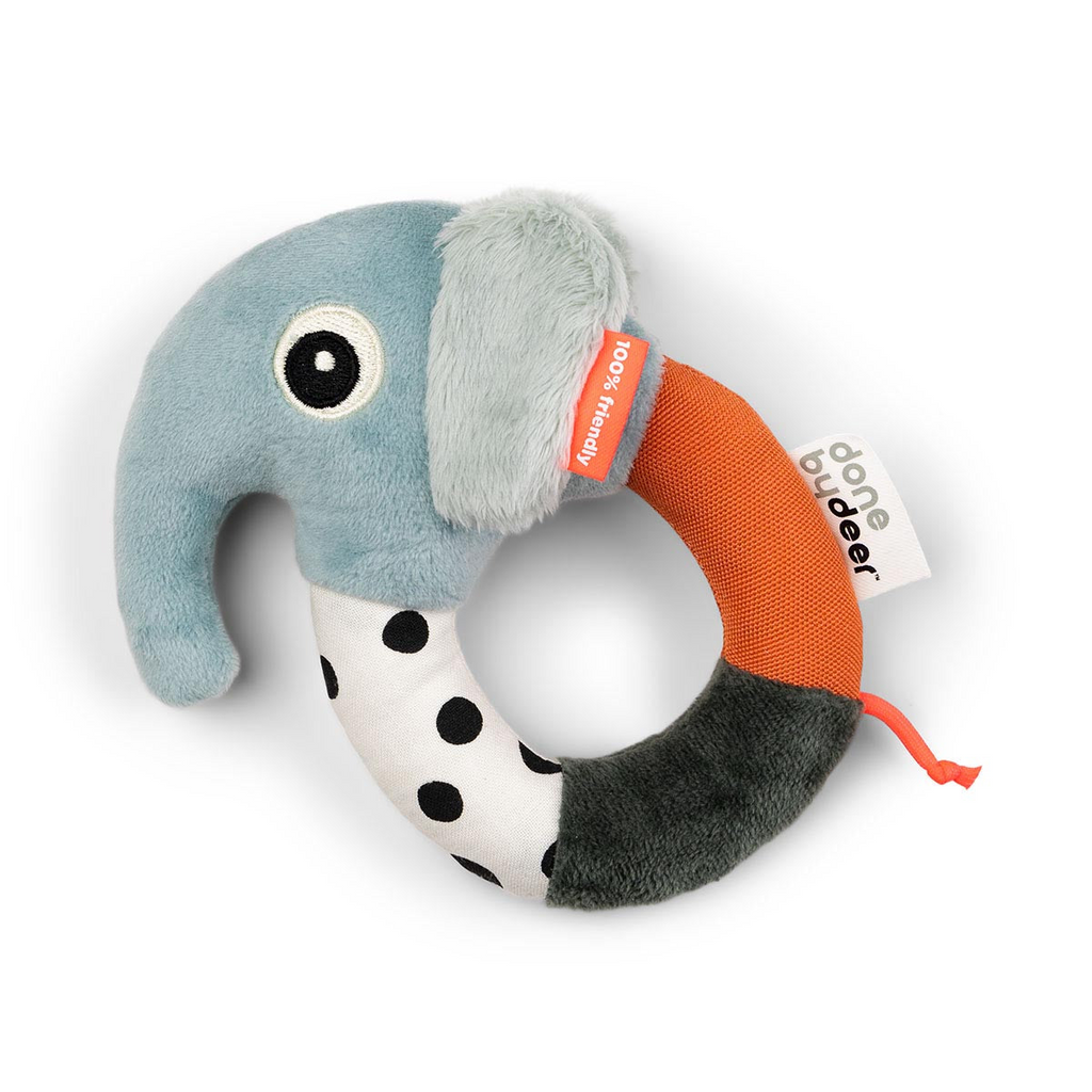 Sensory Ring Rattle Elephant - Blue