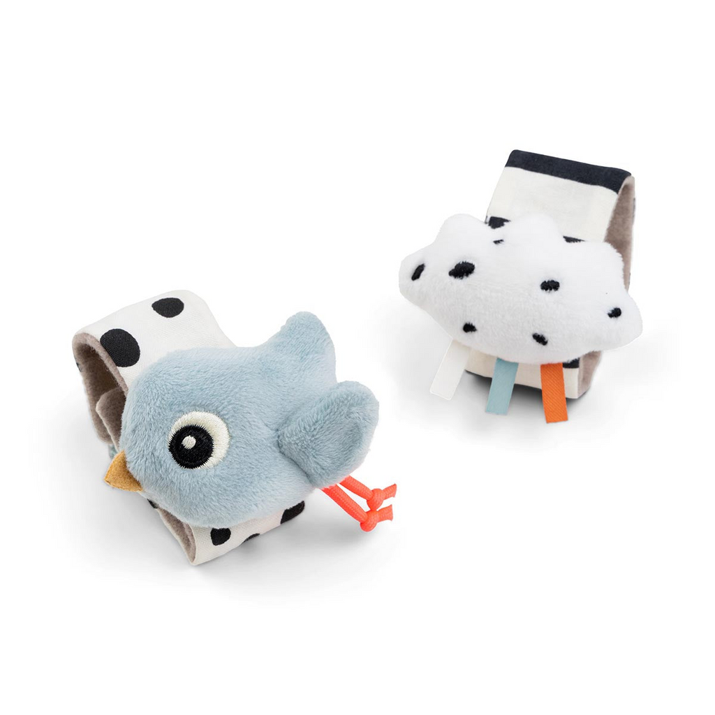 Wrist Rattle 2pc - Clouds Blue