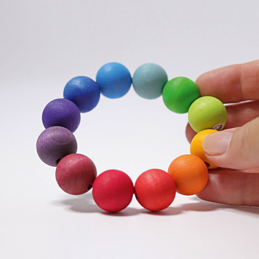 Grimm's - Grasping Toy Bead Ring Rainbow