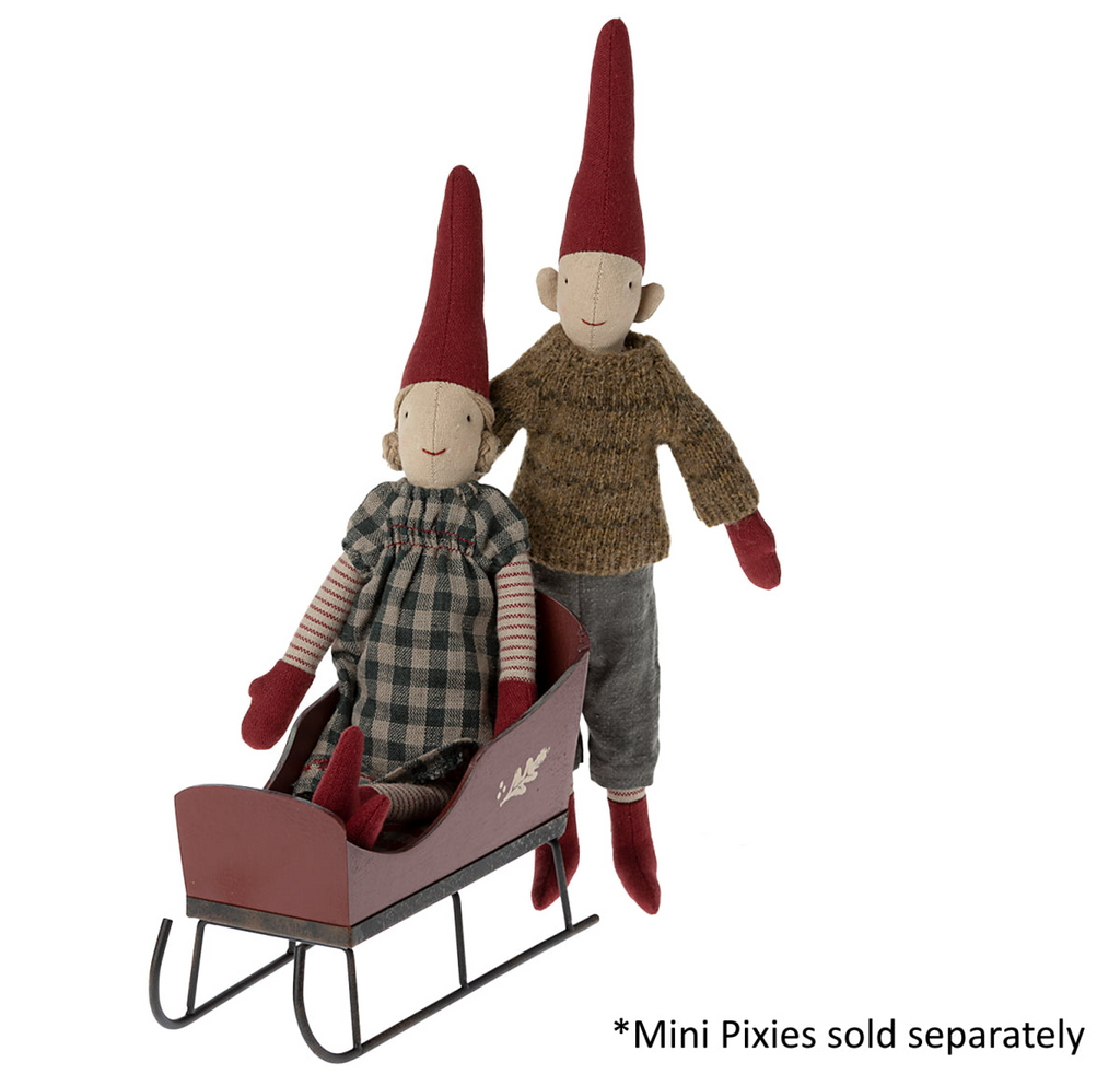 MAILEG - SLEIGH FOR MINI PIXY RED