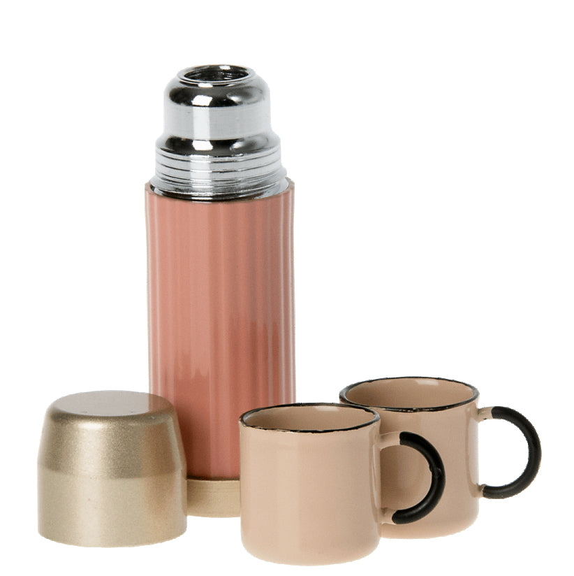 Maileg - Miniature Thermos & Cups - Coral