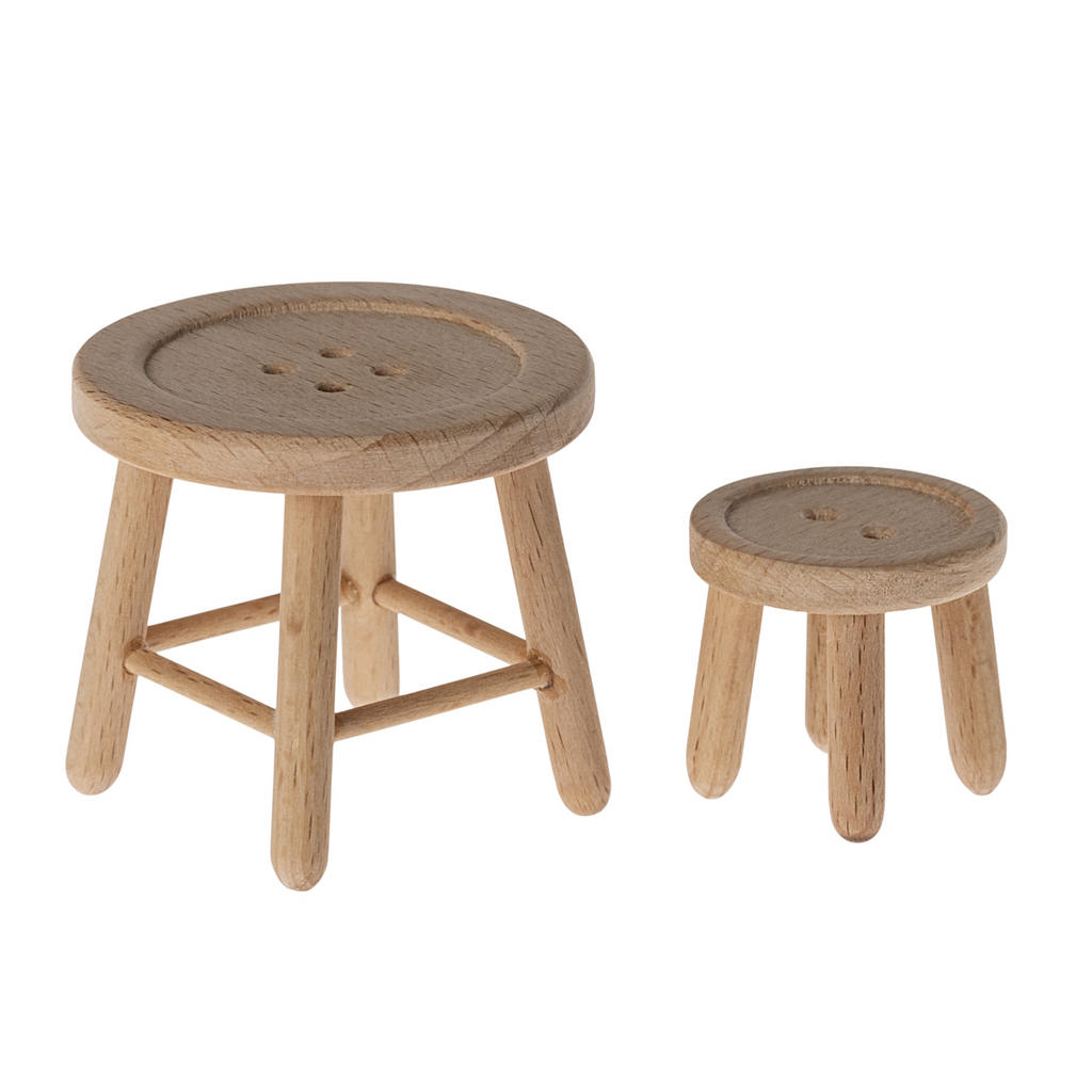 MAILEG - TABLE AND STOOL SET MOUSE *PRE ORDER DUE LATE JUNE*