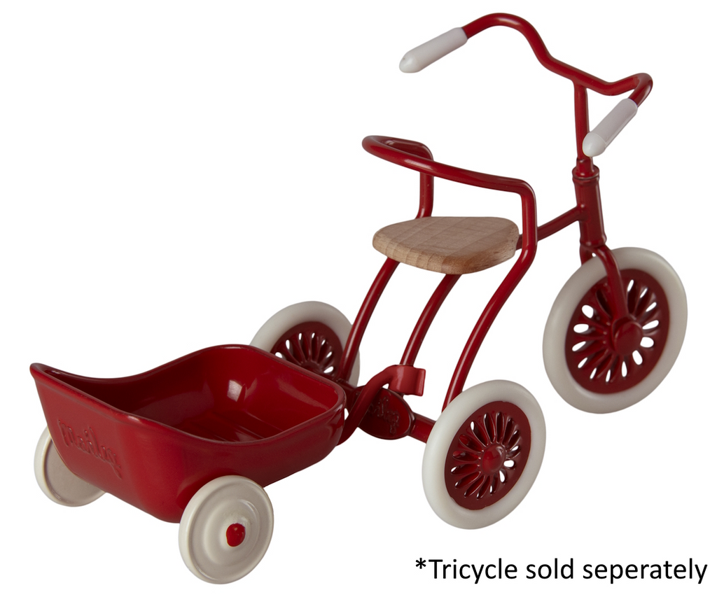 MAILEG - TRICYCLE TRAILER MOUSE - RED