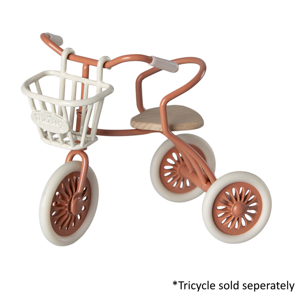 MAILEG - TRICYCLE BASKET MOUSE WHITE