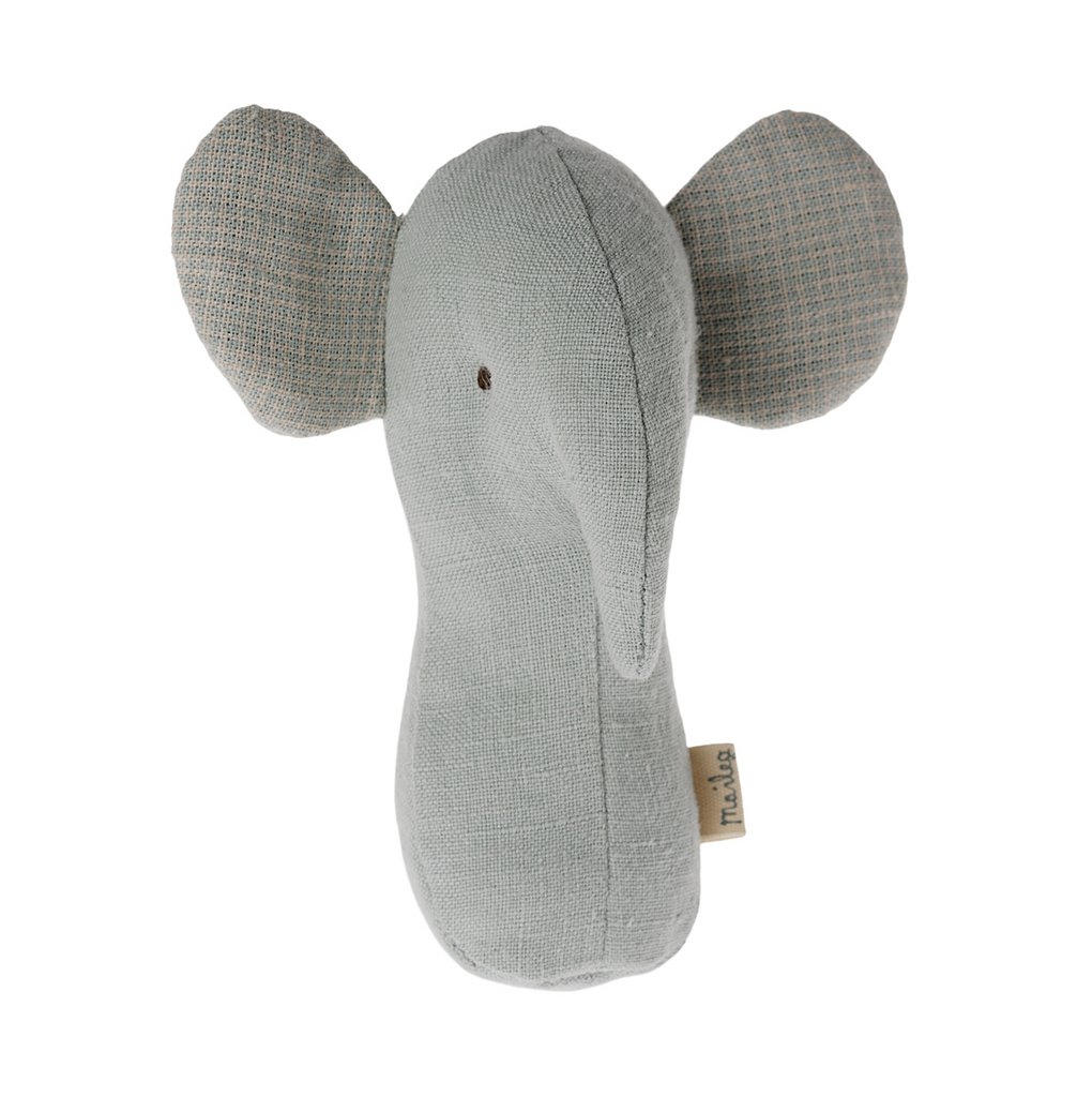 MAILEG - LULLABY FRIENDS RATTLE - ELEPHANT DUSTY BLUE *PRE ORDER DUE LATE JUNE