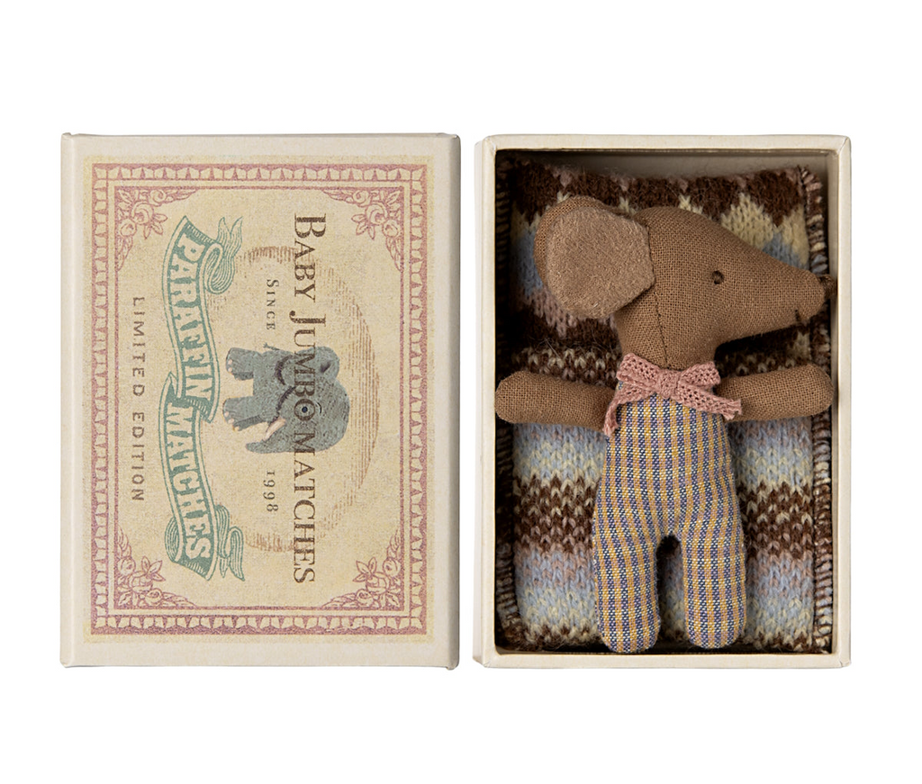 Maileg - Sleepy Wakey Baby Mouse In Rose Box