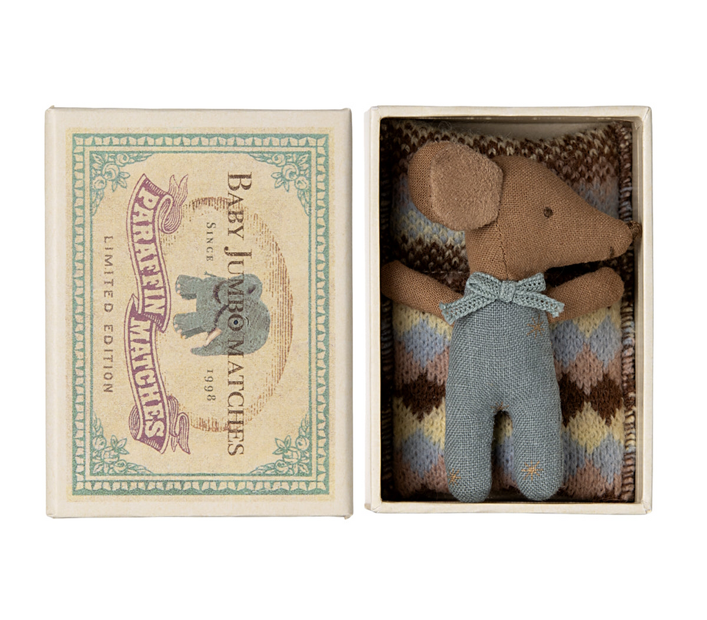 Maileg - Sleepy Wakey Baby Mouse In Blue Box