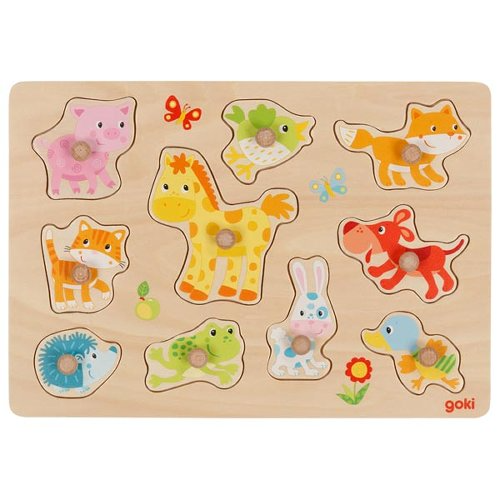 Goki - Peg Puzzle - Baby Animals
