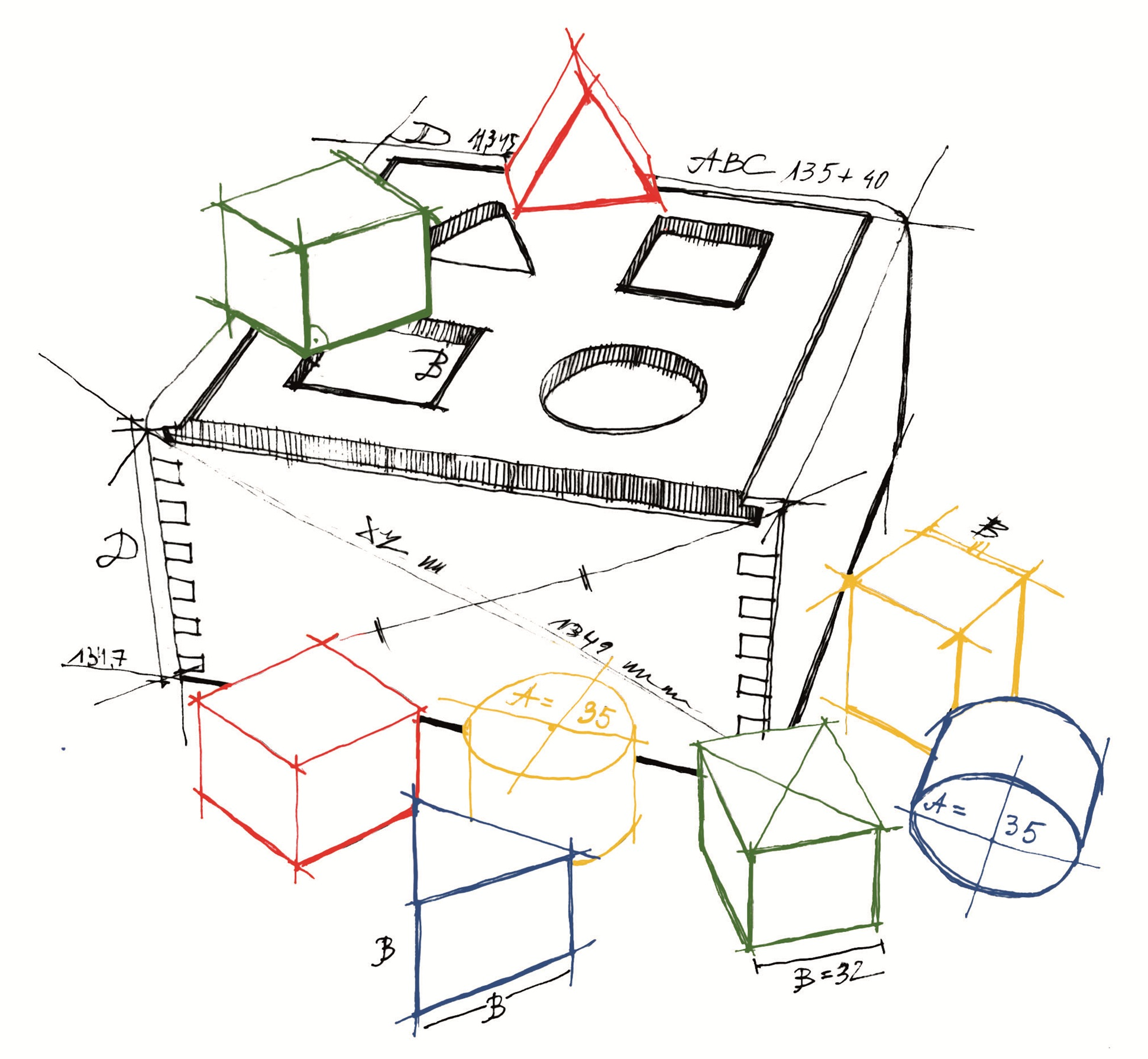Wooden Story - Rainbow Shape Sorter