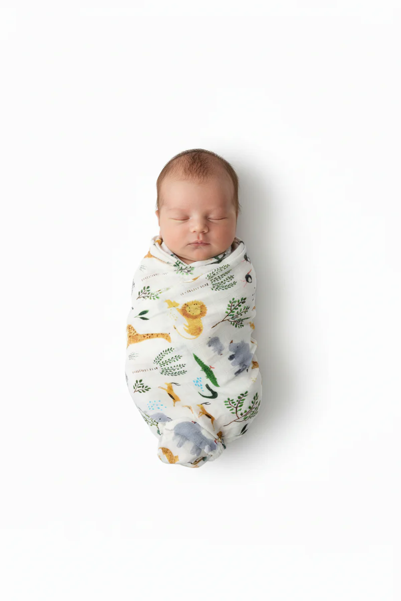 LouLou Lollipop - Muslin Swaddle - Safari Jungle