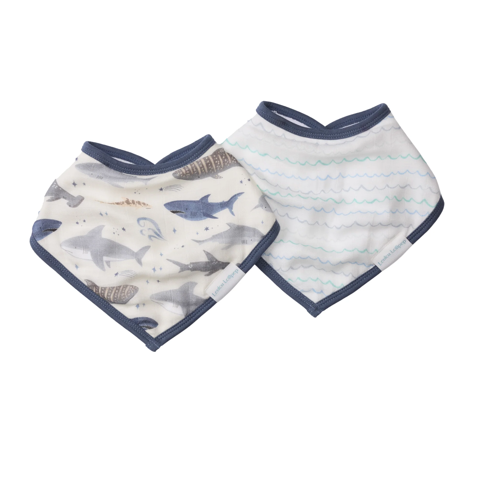 LouLou Lollipop - Bandana Bib Set - 2 Pack - Sharks