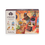 Moulin Roty - Les Minouchkas - A Perfect Day 4 x mini puzzles