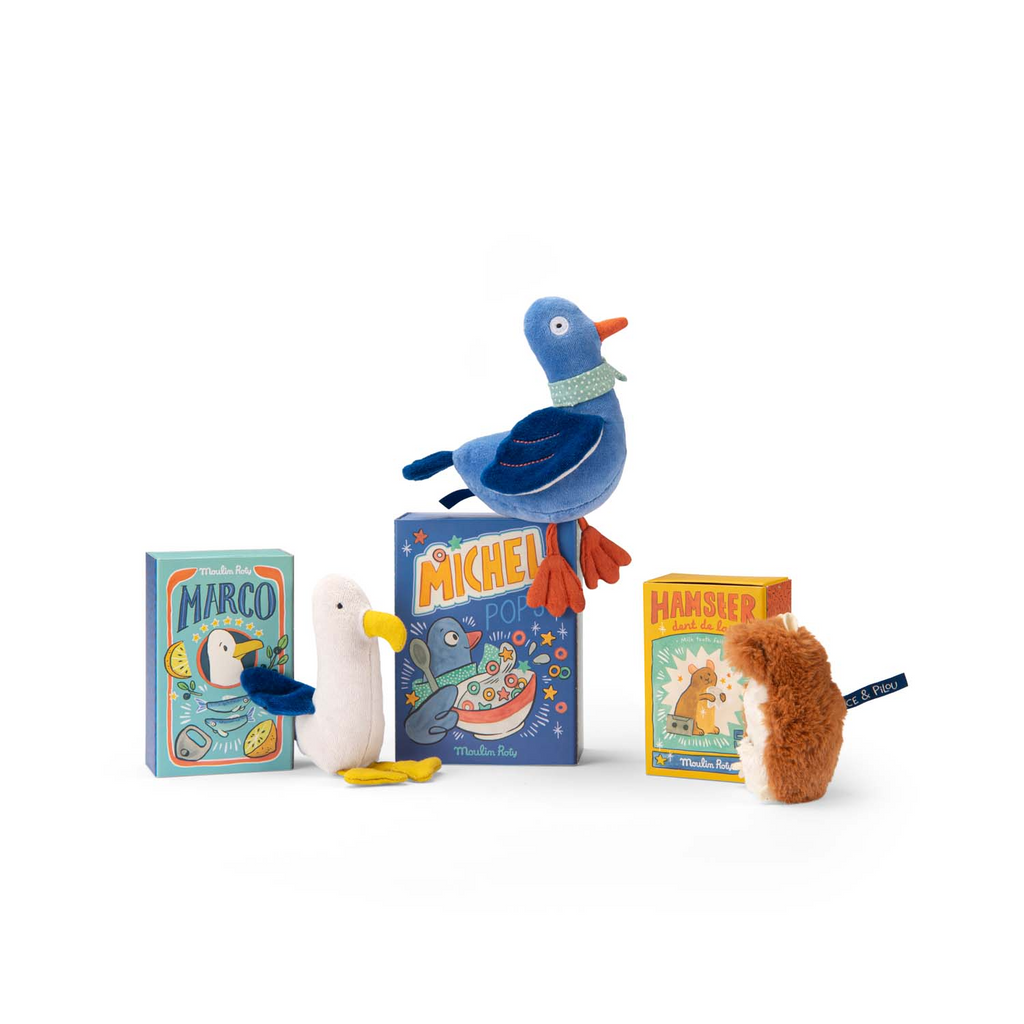 Moulin Roty - Puce et Pilou - Michel the Pigeon Rattle in box