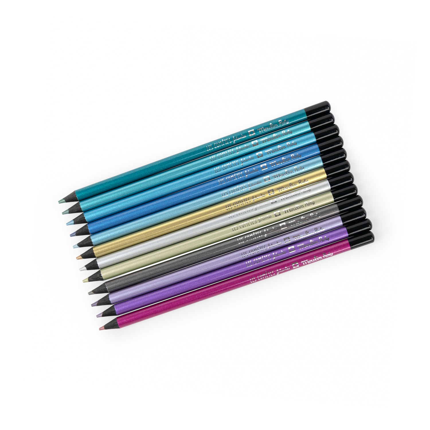 Moulin Roty - Les Cometes Filantes - Metallic Colouring Pencils 12pc