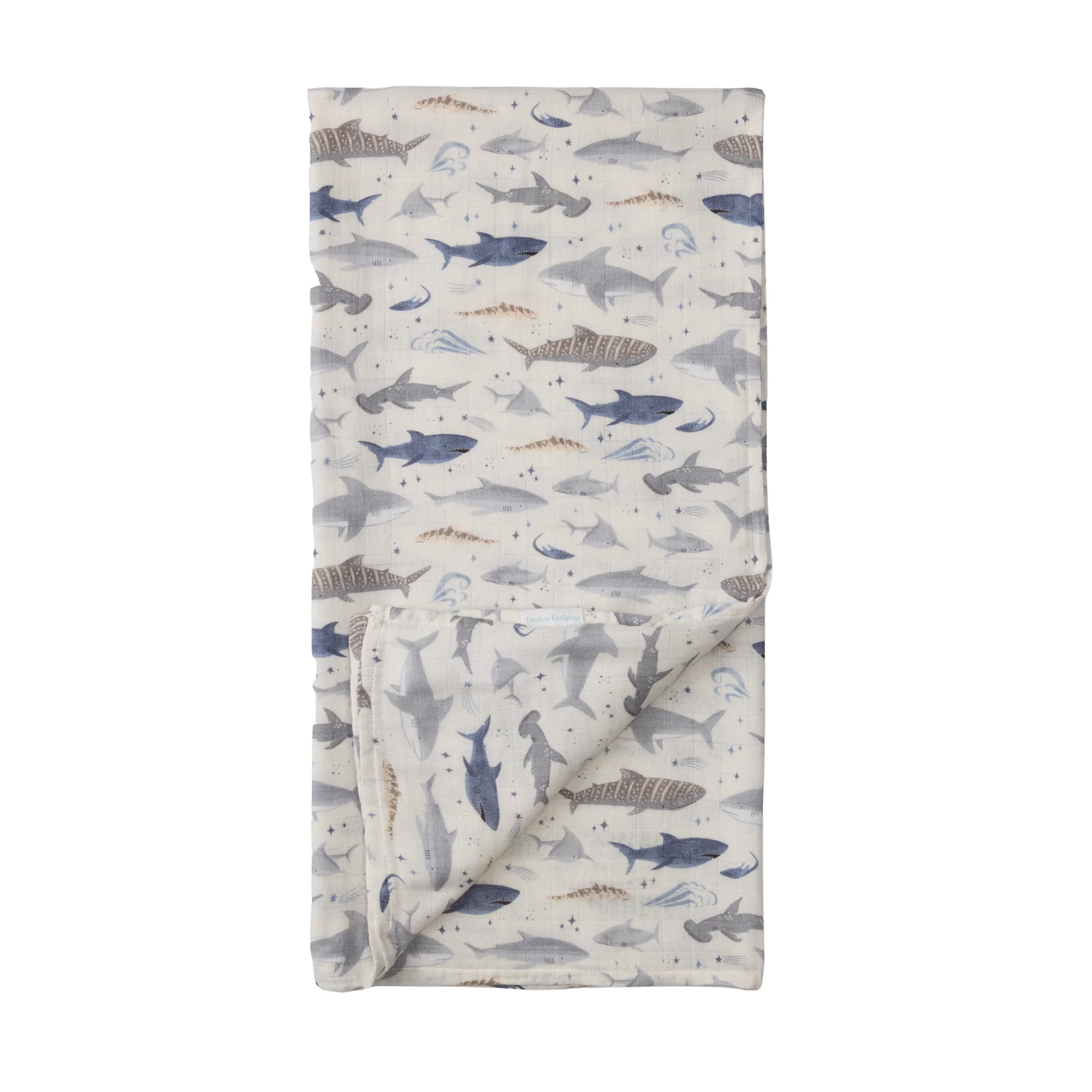 LouLou Lollipop - Muslin Swaddle - Sharks