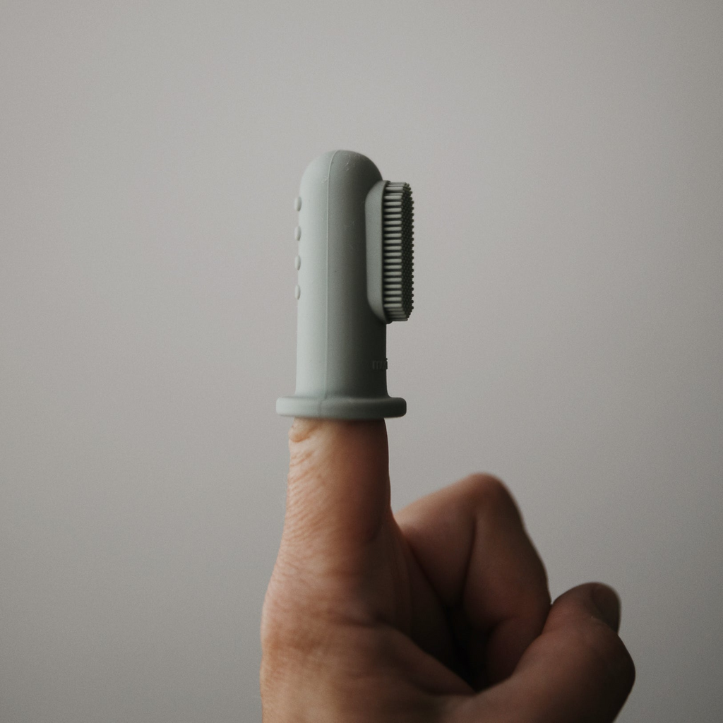 Mushie - Finger Toothbrush pk 2 - Soft Lilac/Ivory