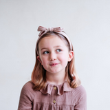 Mimi & Lula - Peach Gingham Edie Bow Alice Band