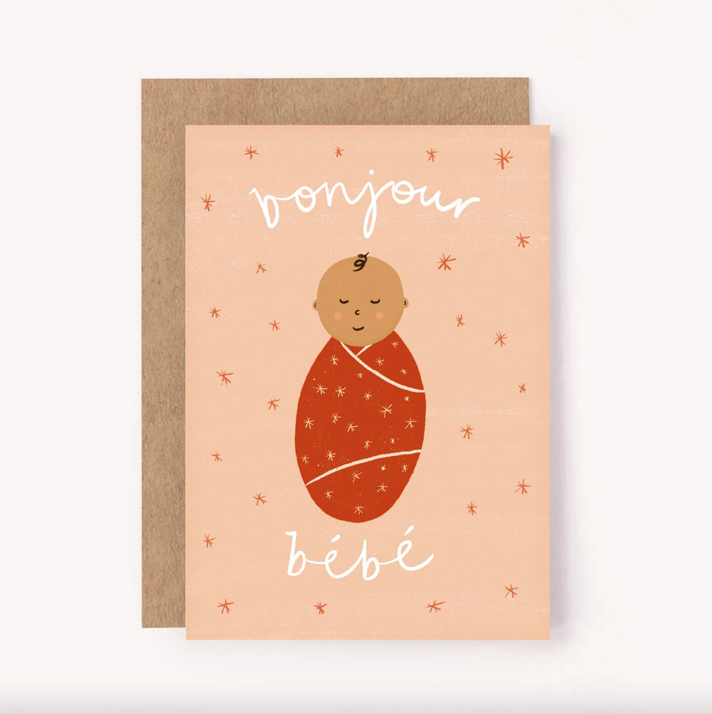 Lauren Sissons Studio - Bonjour Bebe Pink Mini Card