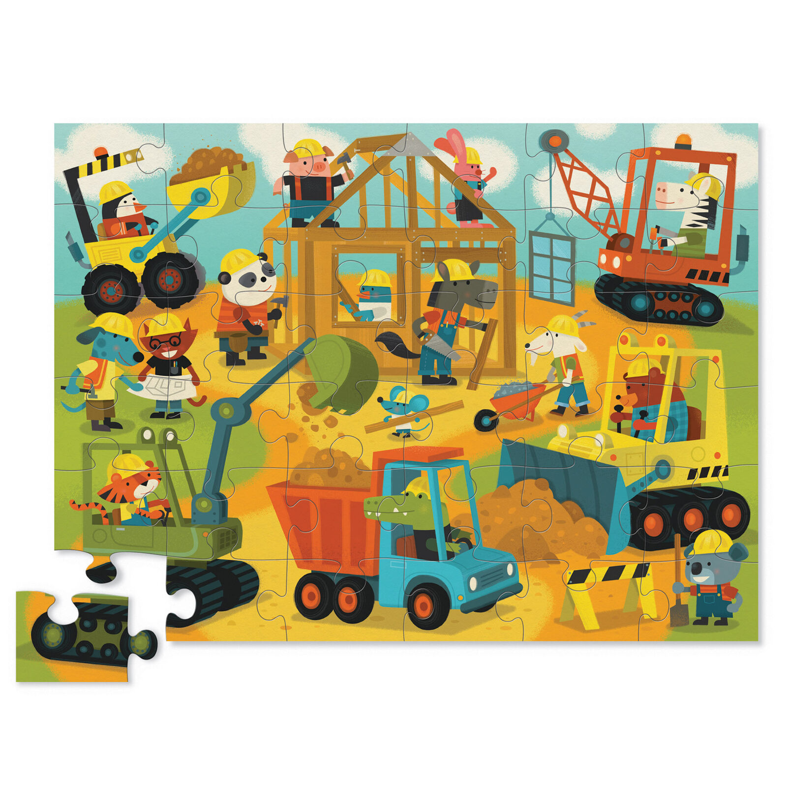 Classic Floor Puzzle 36pc - Busy Builders