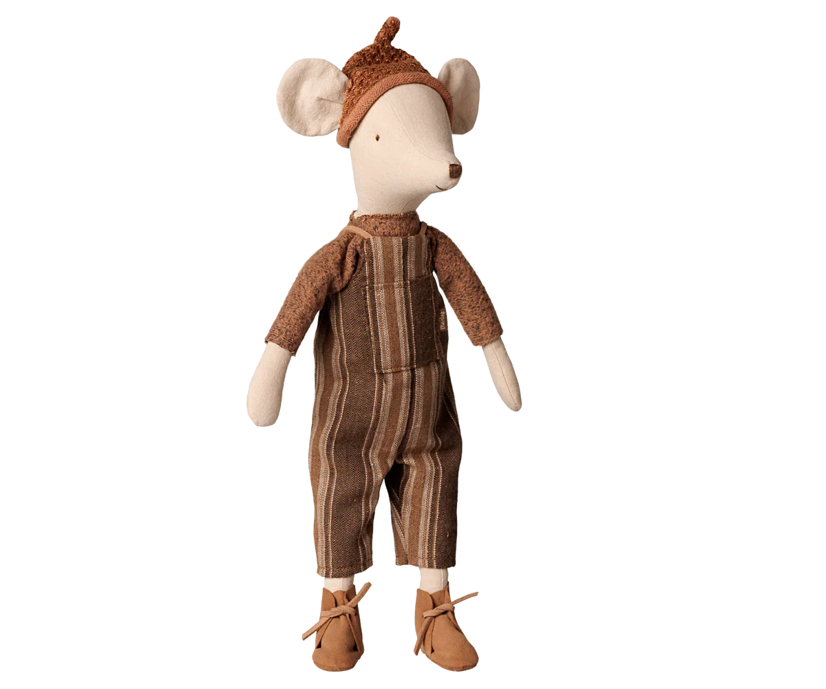 Maileg - Mouse Medium in Overalls & Sweater - PRE ORDER DUE LATE OCTOBER