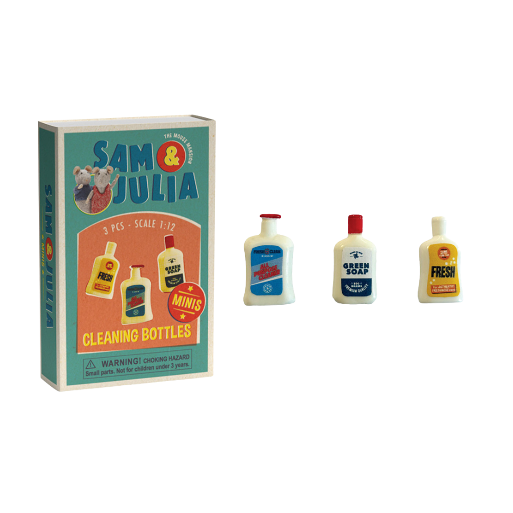 Sam & Julia - Mini Doll House Accessories - Cleaning Bottles