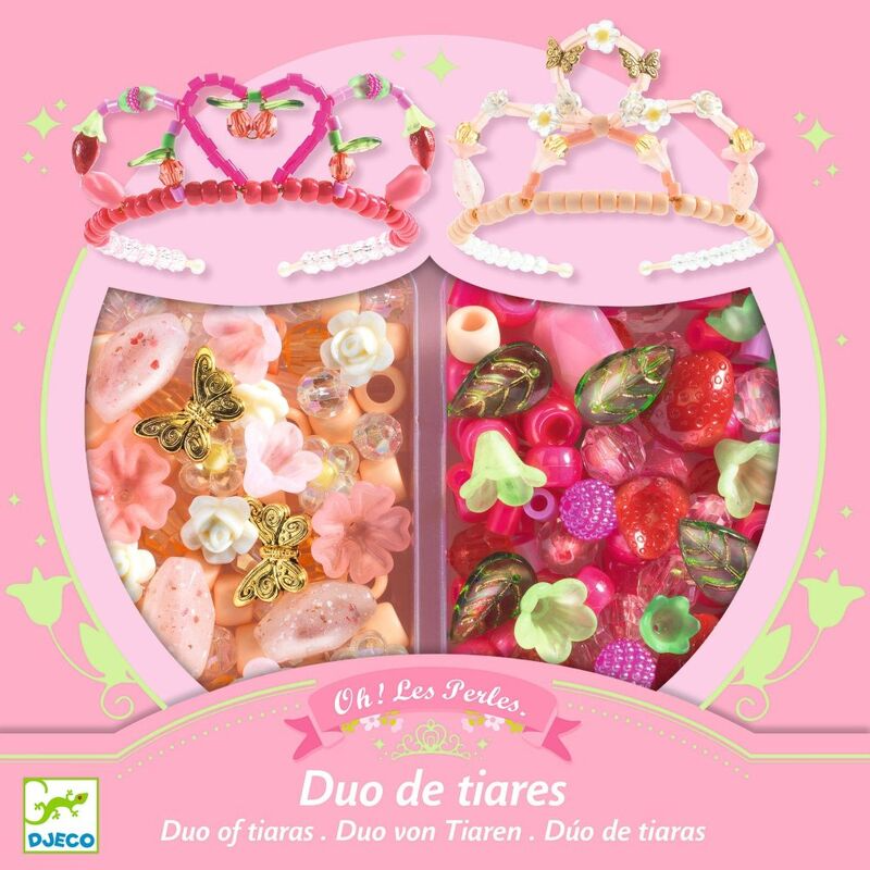 Djeco - Duo of Tiaras Bead Kit - Pink
