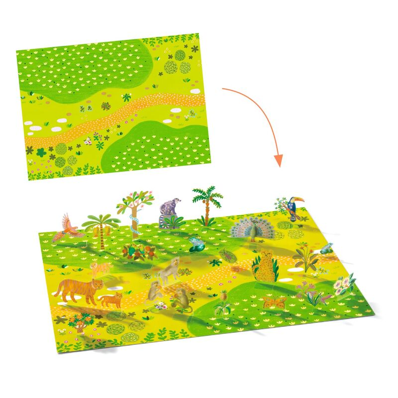 Djeco - Animals 80 pc Lift-Up Stickers