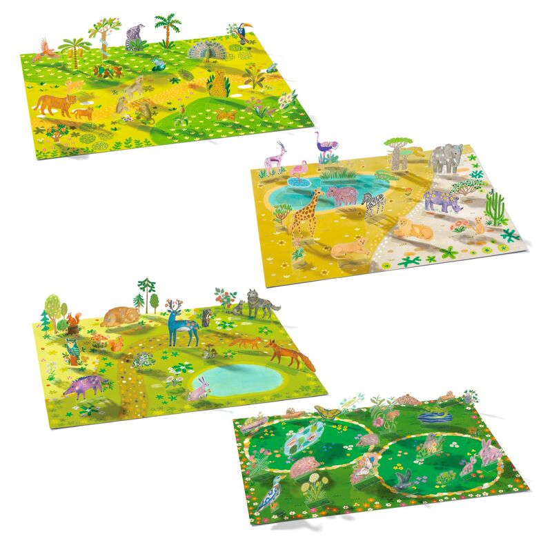 Djeco - Animals 80 pc Lift-Up Stickers