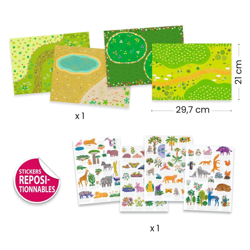 Djeco - Animals 80 pc Lift-Up Stickers