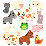 Djeco - Repositionable Stickers - Farm Animals