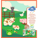 Djeco - Repositionable Stickers - Farm Animals