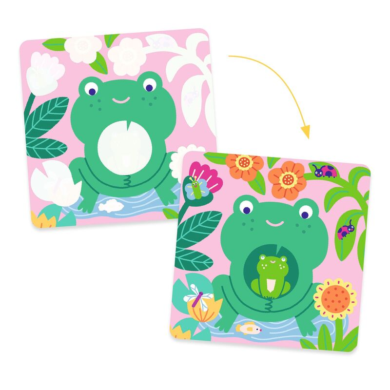 Djeco - Magic Colouring - Peekaboo Garden Baby Animals