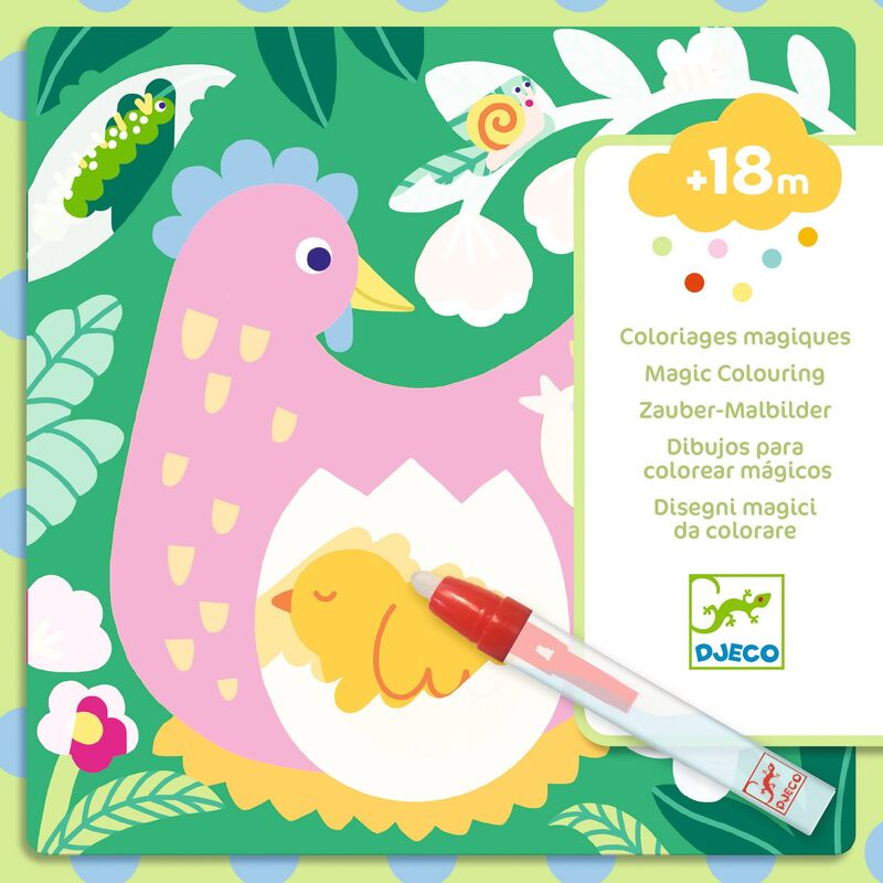 Djeco - Magic Colouring - Peekaboo Garden Baby Animals
