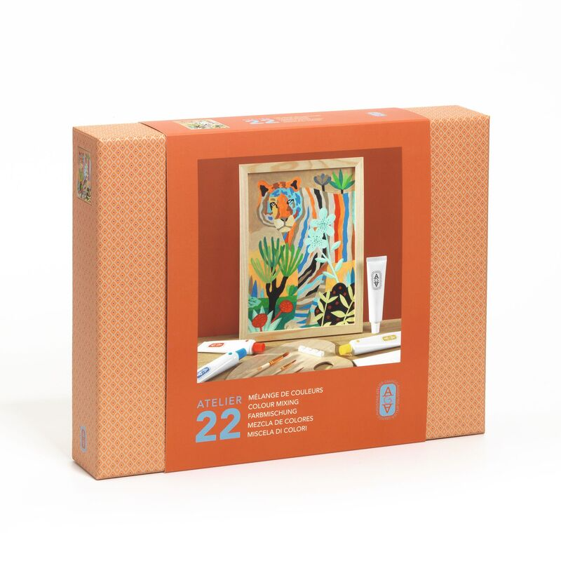 Djeco - Atelier 22 - Tiger Canvas Painting Kit