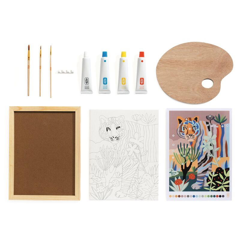 Djeco - Atelier 22 - Tiger Canvas Painting Kit