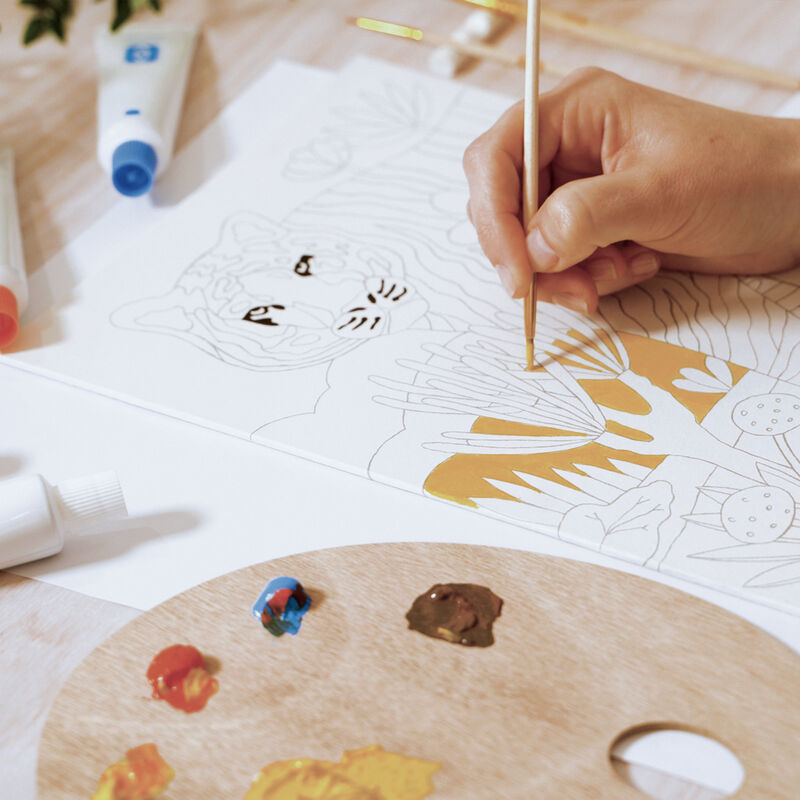 Djeco - Atelier 22 - Tiger Canvas Painting Kit