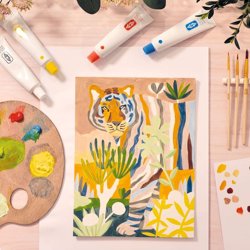 Djeco - Atelier 22 - Tiger Canvas Painting Kit