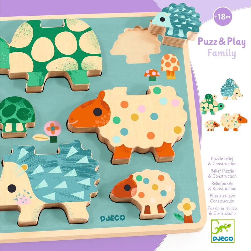 Djeco - Puzz & Play - Family Animals