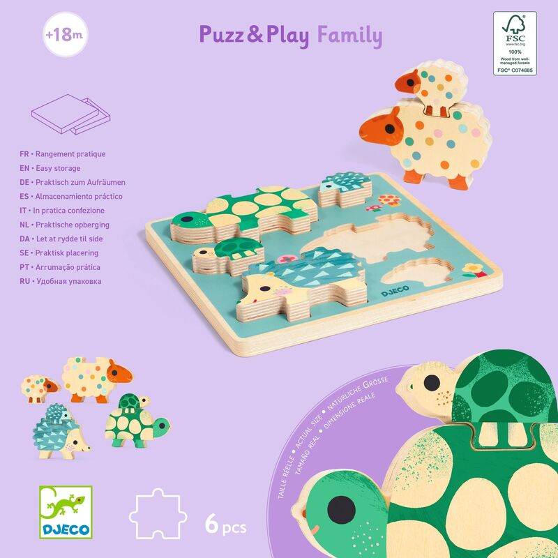 Djeco - Puzz & Play - Family Animals