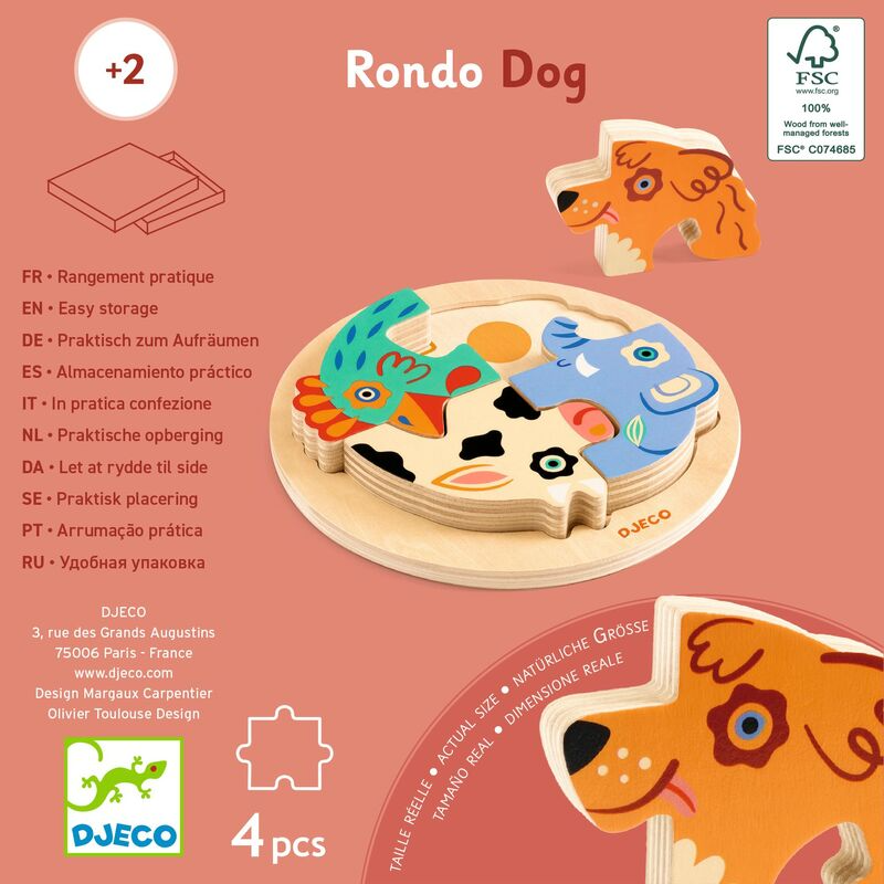 Djeco - Rondo Wooden Puzzle - Dog