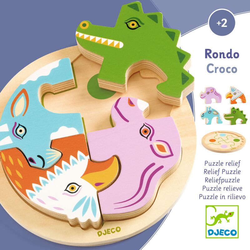Djeco - Rondo Wooden Puzzle - Croco