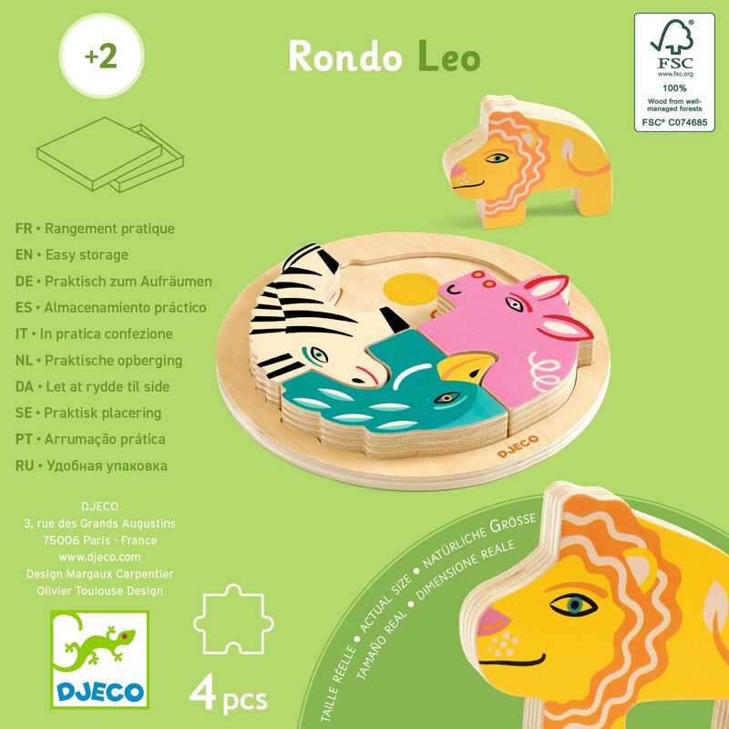 Djeco - Rondo Wooden Puzzle - Leo