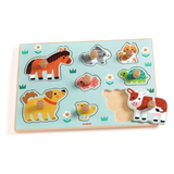 Djeco - Dog 'n' Co 8 Piece Wooden Farm Animal Puzzle