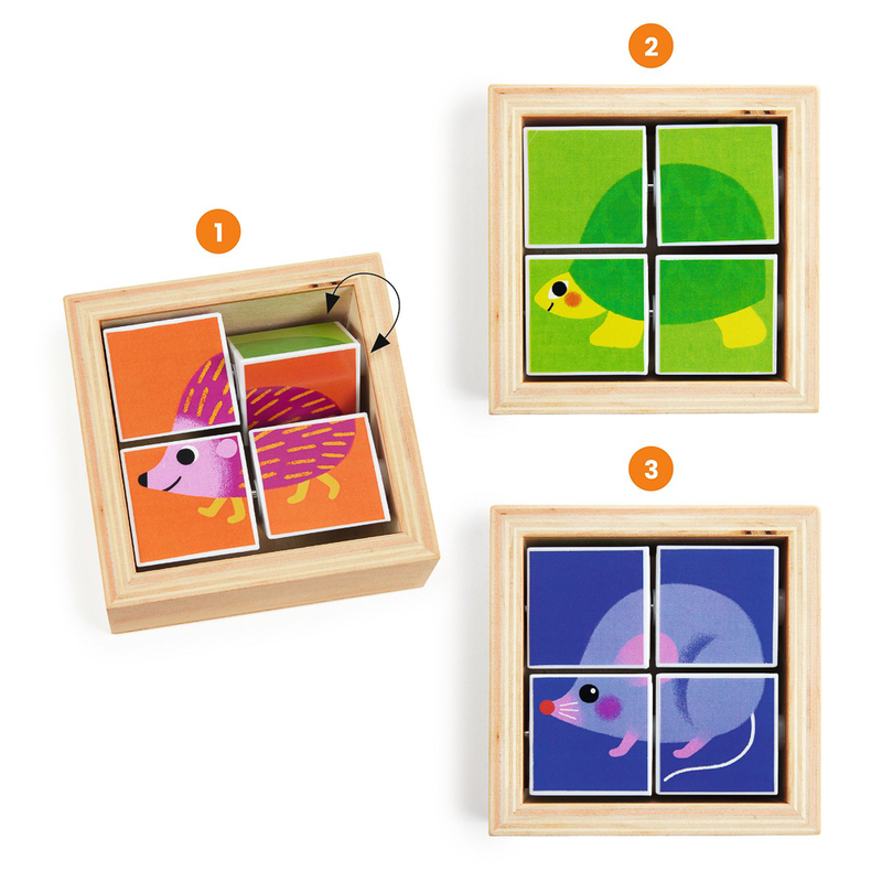 Tourniblist - 4 Wooden Puzzle Pieces in Frame