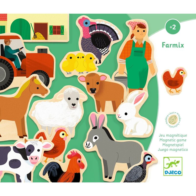 Djeco - Wooden Magnetic Farm 24pc