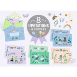 Djeco - Animal Fanfare - 8 Invitations & Stickers