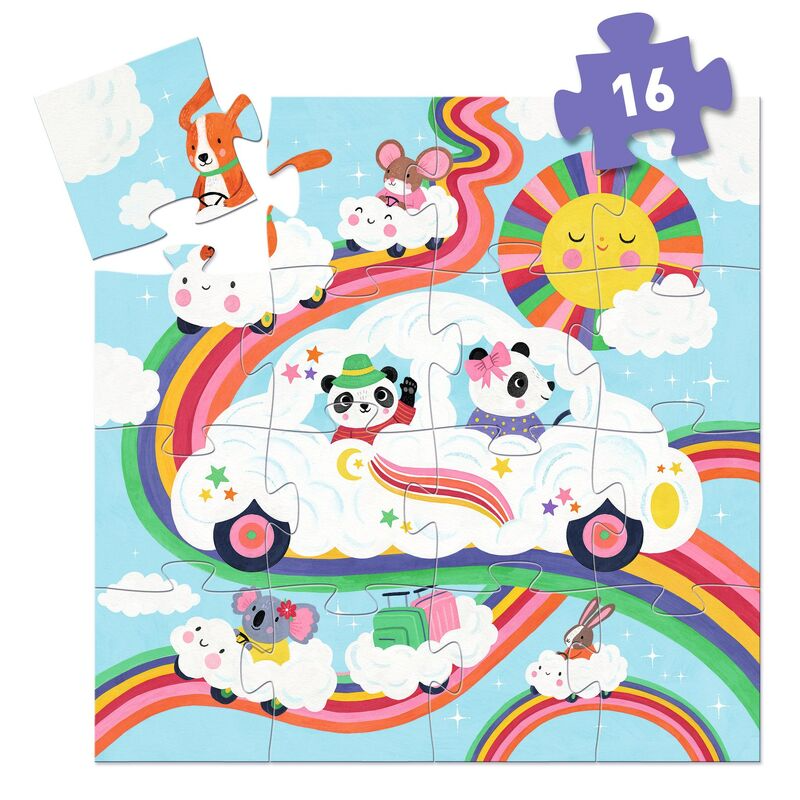 Djeco - Cloud Car 16 Piece Jigsaw Puzzle