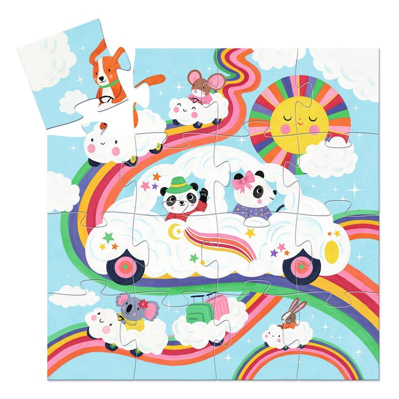 Djeco - Cloud Car 16 Piece Jigsaw Puzzle